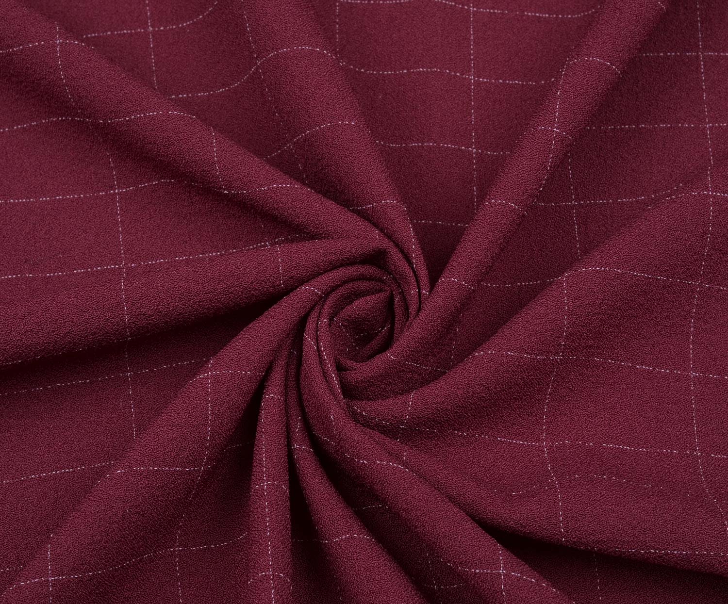 EKOSE DESENLİ LİKRALI LUXE KUMLU KREP - VİŞNE