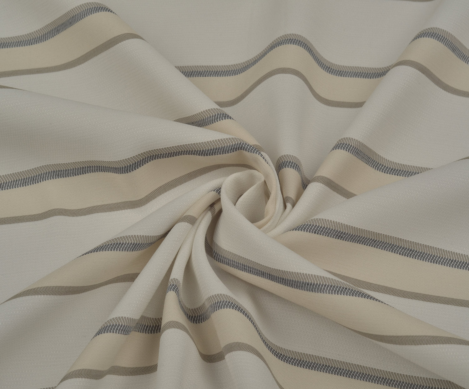 %100 ÇİZGİLİ VİSKON ELBİSE - EKRU