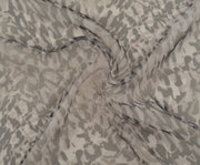 LEOPAR DESENLİ ORGANZE ŞİFON - AÇIK GRİ
