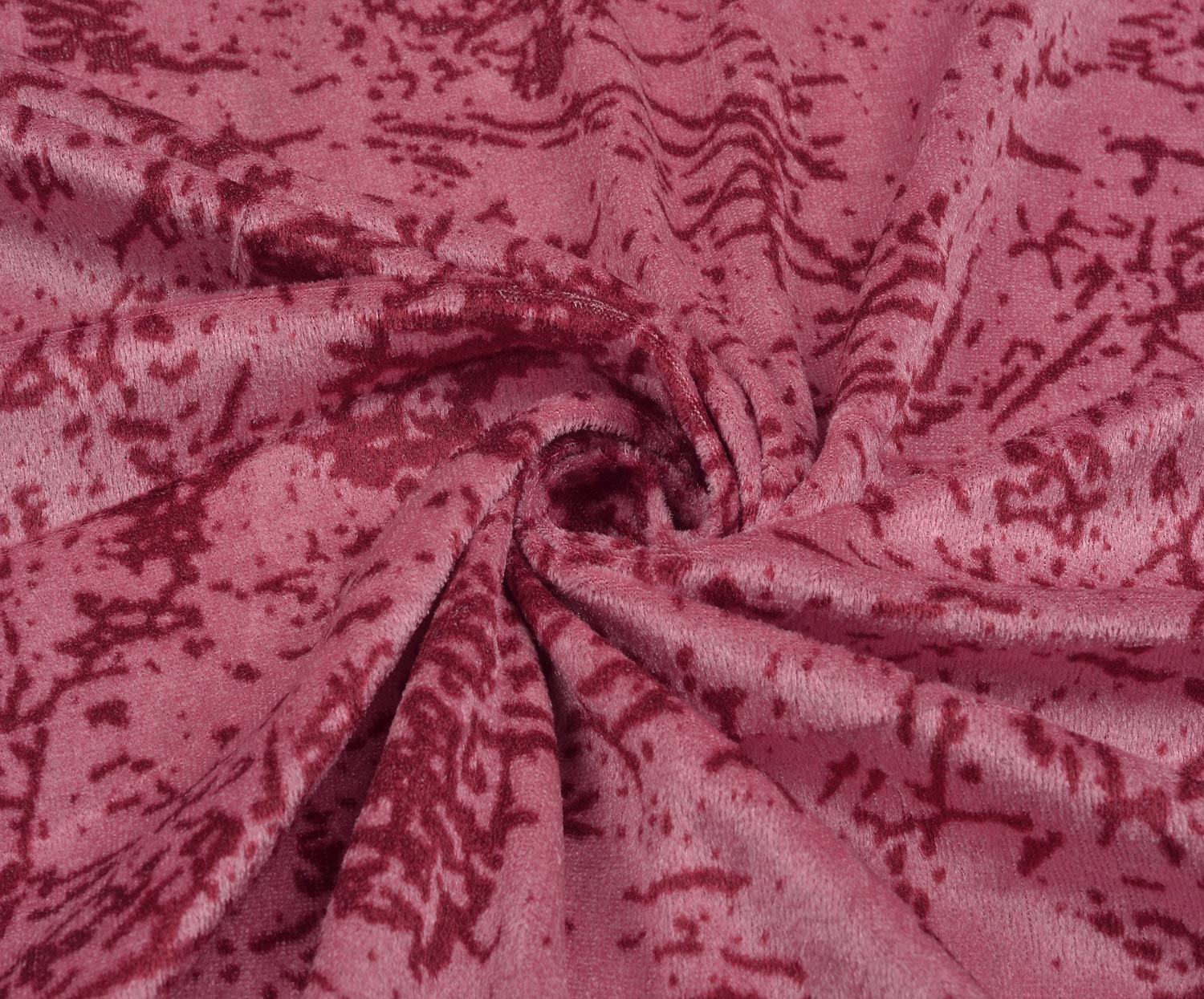 DESENLİ LİKRALI İNCE KADİFE - PEMBE
