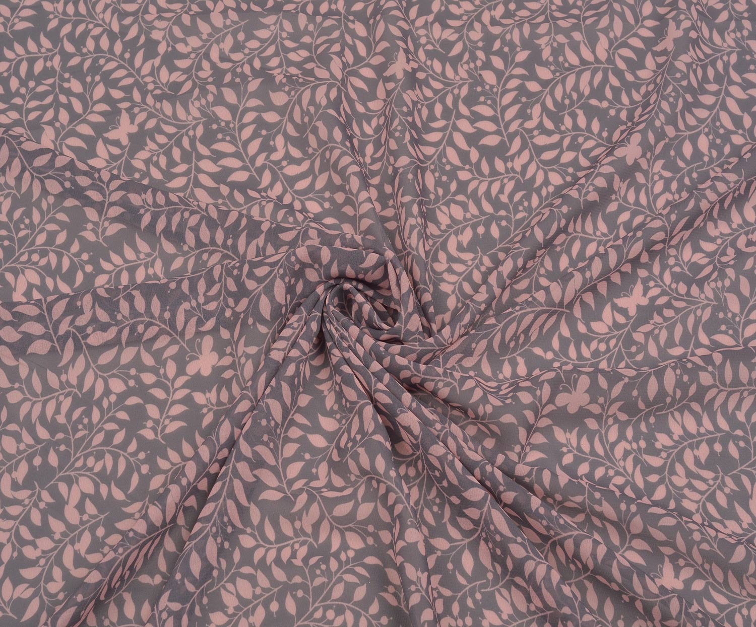 ÇİÇEKLİ KREP ŞİFON - PEMBE
