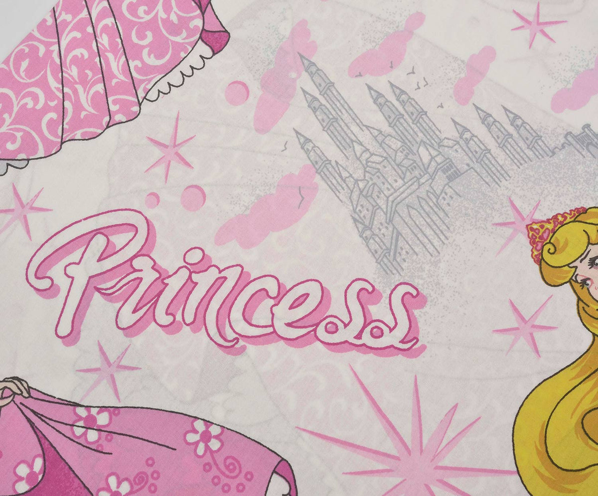 PRENSES KIZ DESENLİ POPLİN KUMAŞ - PEMBE