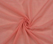 ÇİZGİLİ ORGANZE ŞİFON KUMAŞ - MERCAN