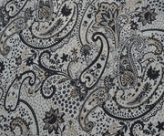 ÇİÇEK DESENLİ MAROKEN KREP KUMAŞ - GRİ