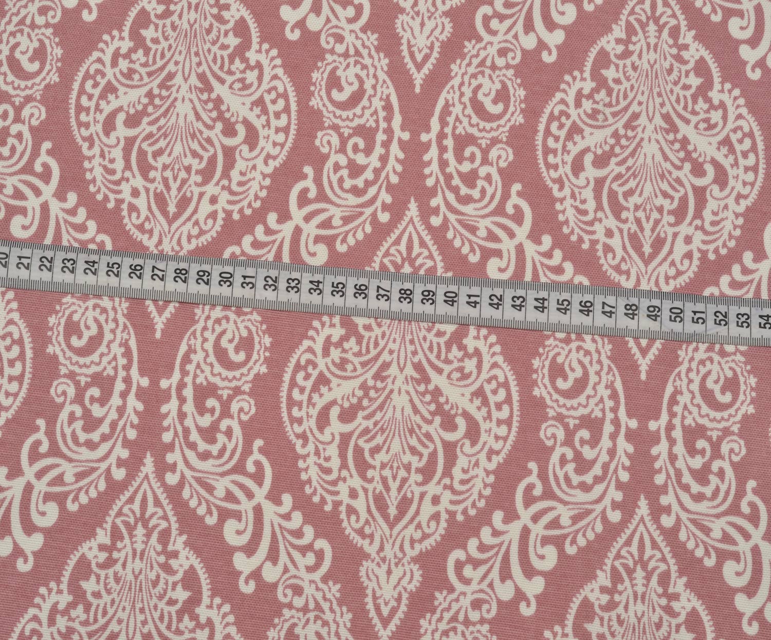 DAMASK DESENLİ DUCK BEZİ KUMAŞ - PUDRA