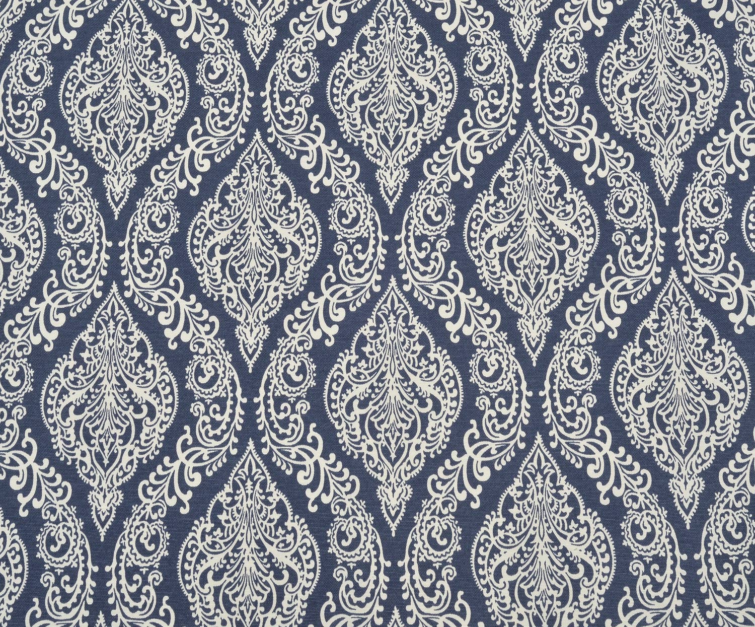 DAMASK DESENLİ DUCK BEZİ KUMAŞ - LACİVERT