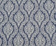 DAMASK DESENLİ DUCK BEZİ KUMAŞ - LACİVERT