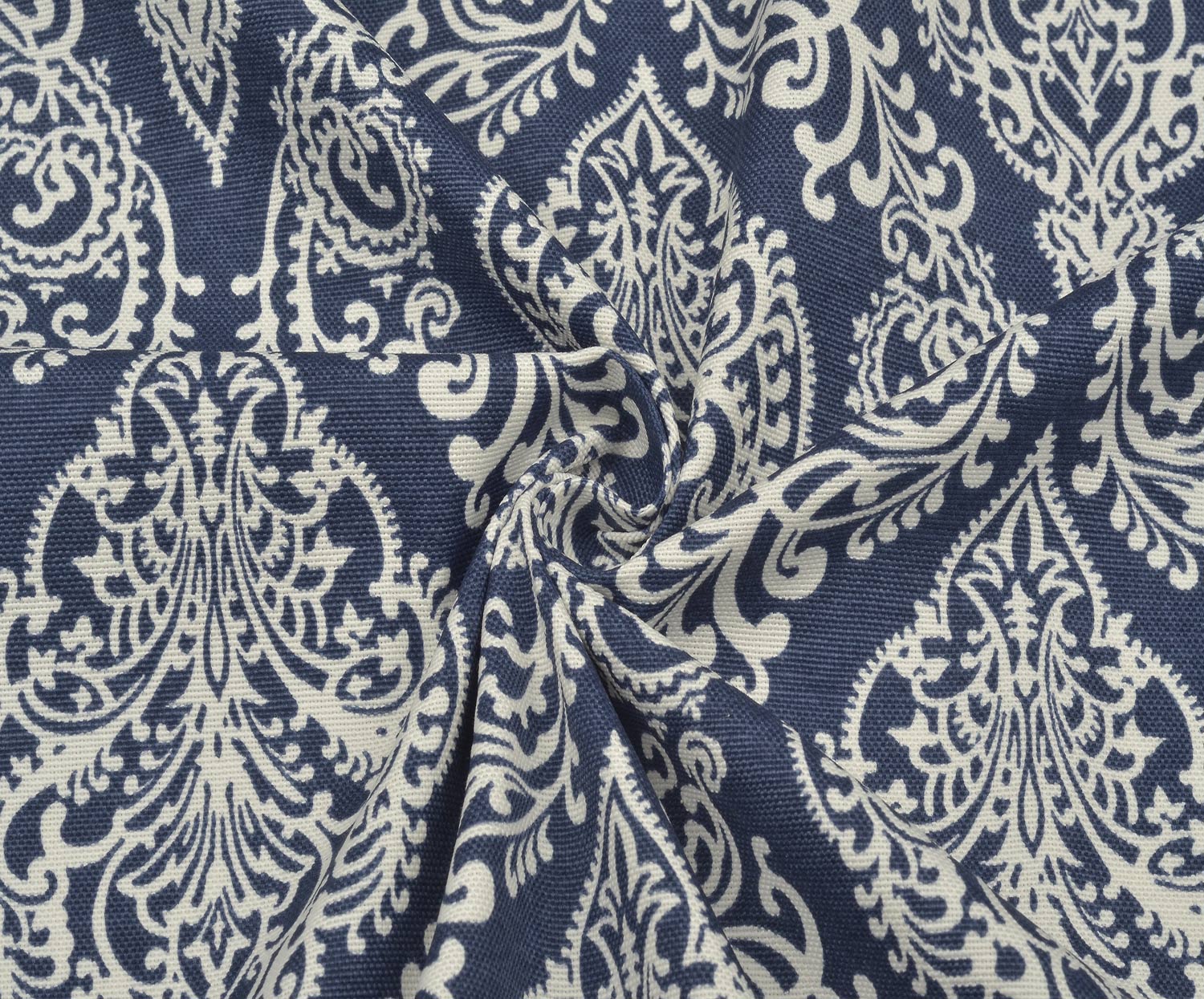 DAMASK DESENLİ DUCK BEZİ KUMAŞ - LACİVERT