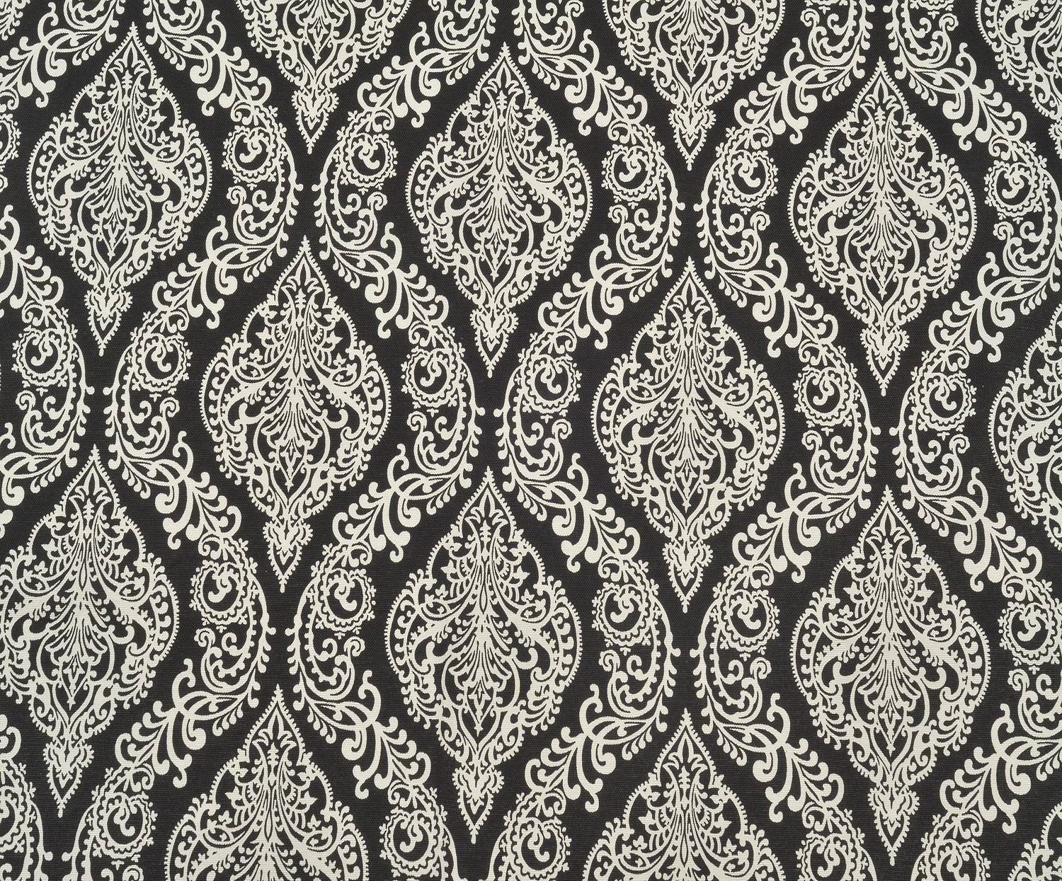 DAMASK DESENLİ DUCK BEZİ KUMAŞ - SİYAH