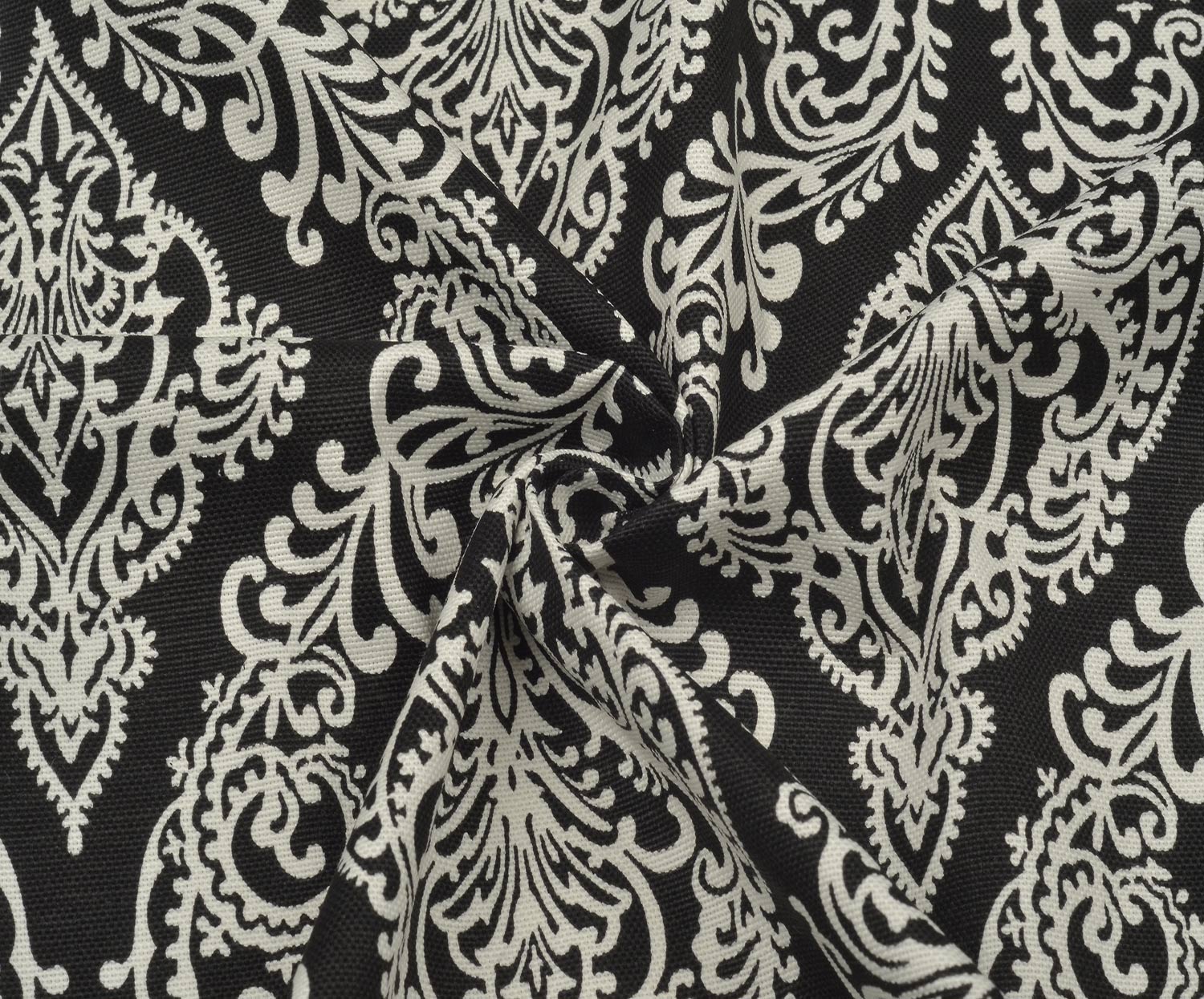 DAMASK DESENLİ DUCK BEZİ KUMAŞ - SİYAH