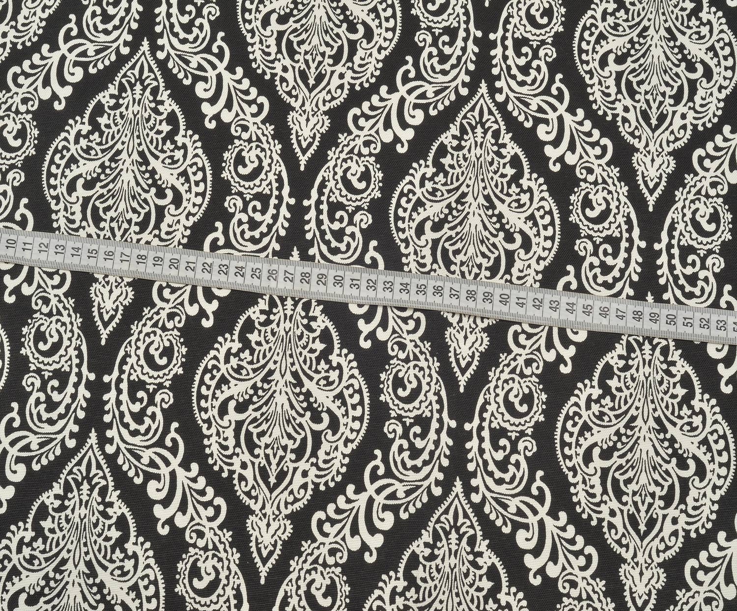 DAMASK DESENLİ DUCK BEZİ KUMAŞ - SİYAH