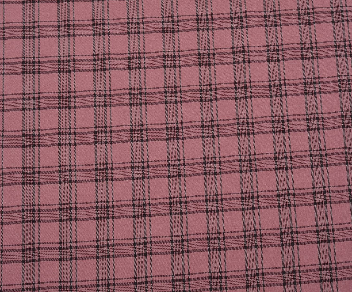 LİKRALI EKOSE DESENLİ KUMAŞ - PEMBE