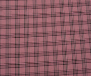 LİKRALI EKOSE DESENLİ KUMAŞ - PEMBE