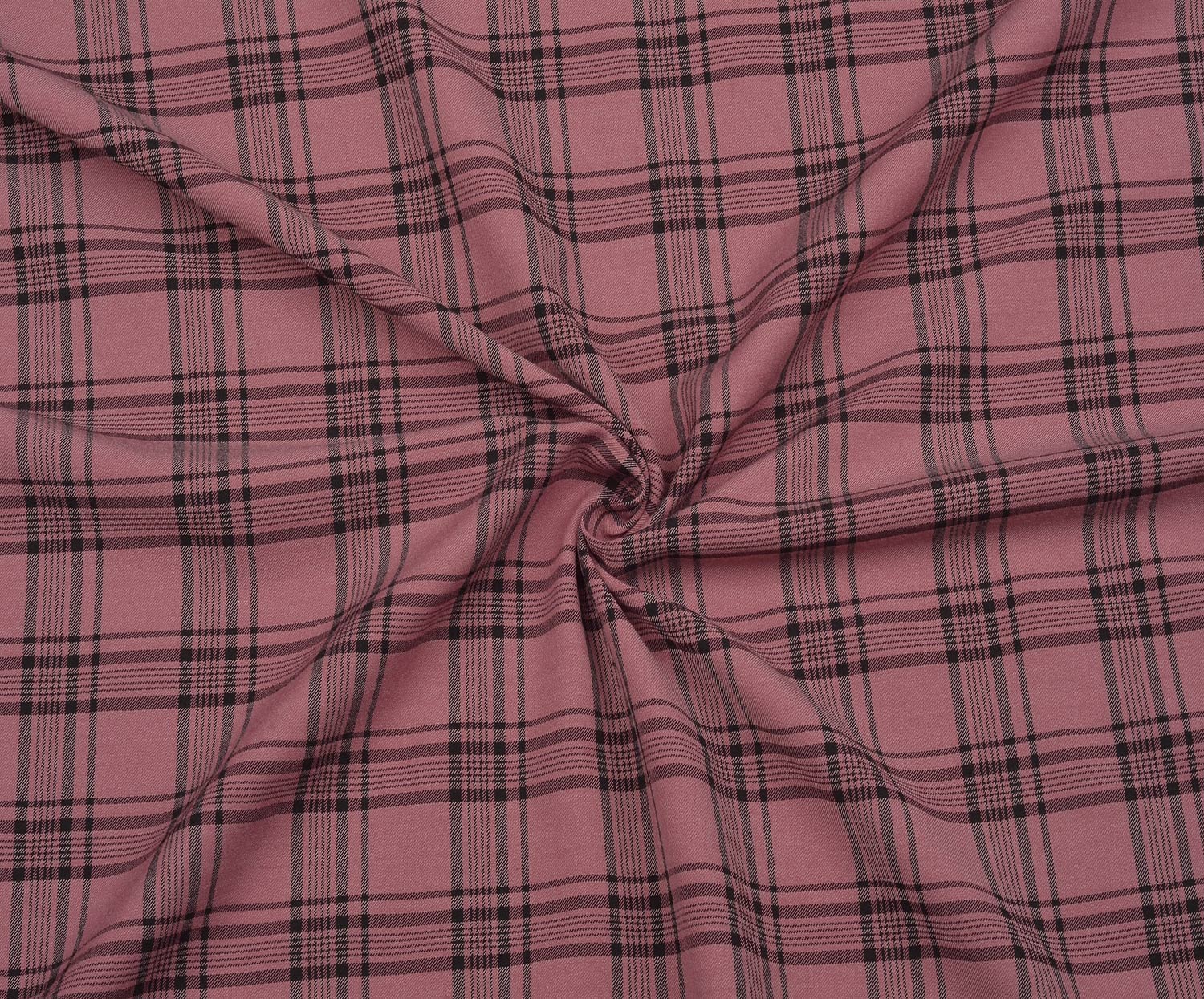 LİKRALI EKOSE DESENLİ KUMAŞ - PEMBE