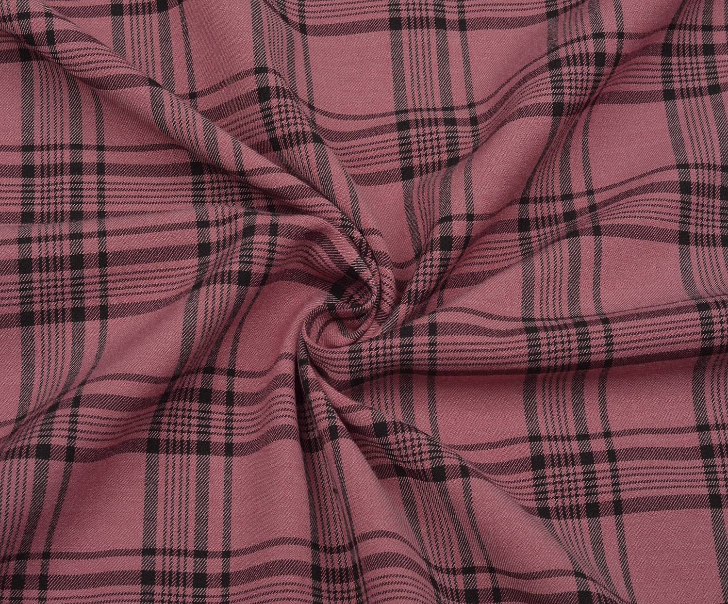 LİKRALI EKOSE DESENLİ KUMAŞ - PEMBE