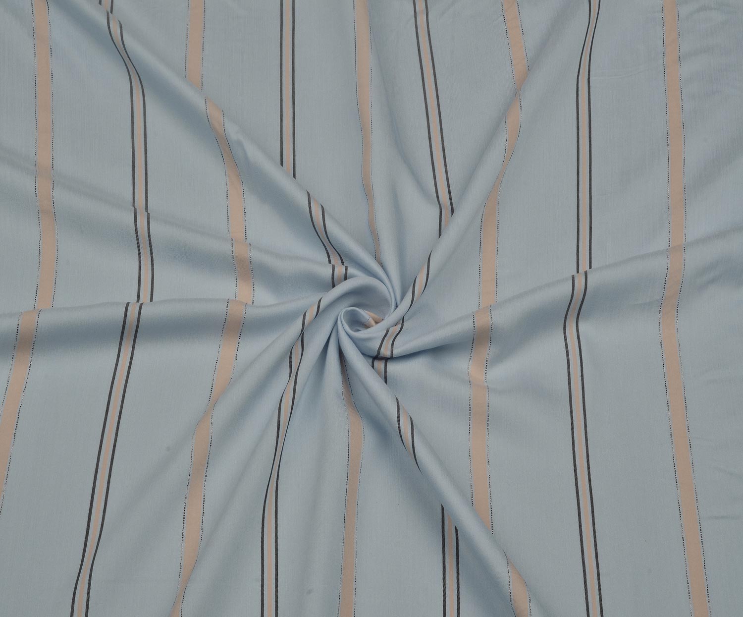ÇİZGİLİ PAMUK SATEN - MAVİ