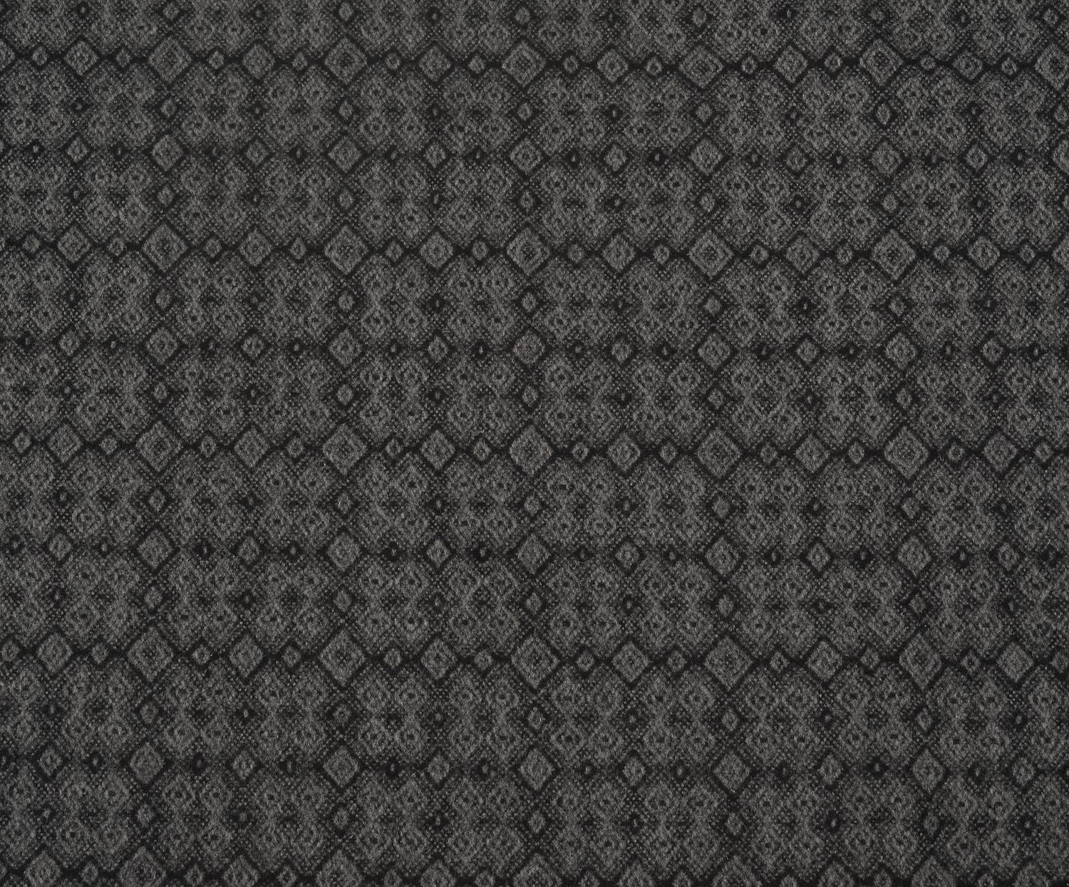 GEOMETRİK DESENLİ YÜN KUMAŞ - ANTRASİT