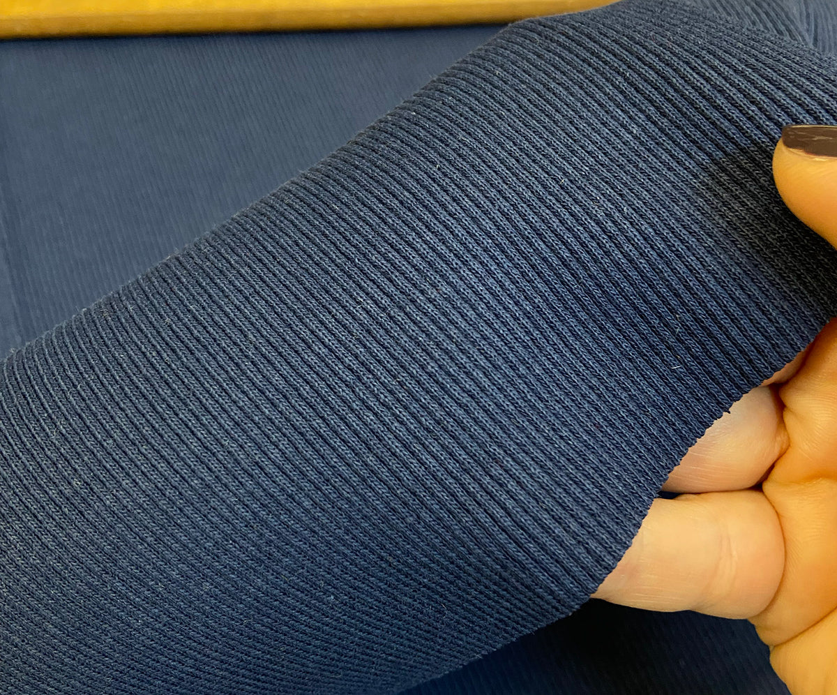 RIB KNIT FABRIC - INDIGO