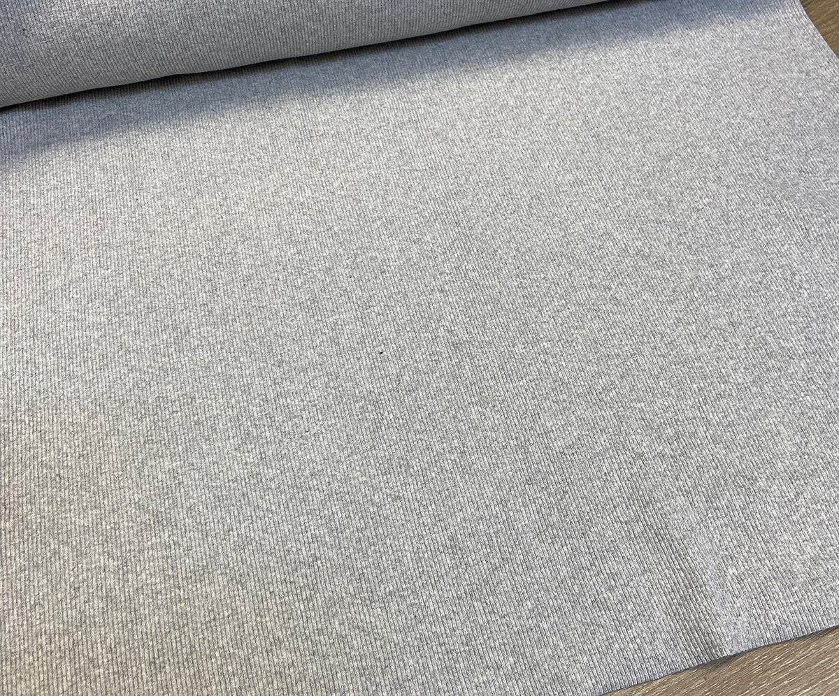 RIB KNIT FABRIC - GRAY
