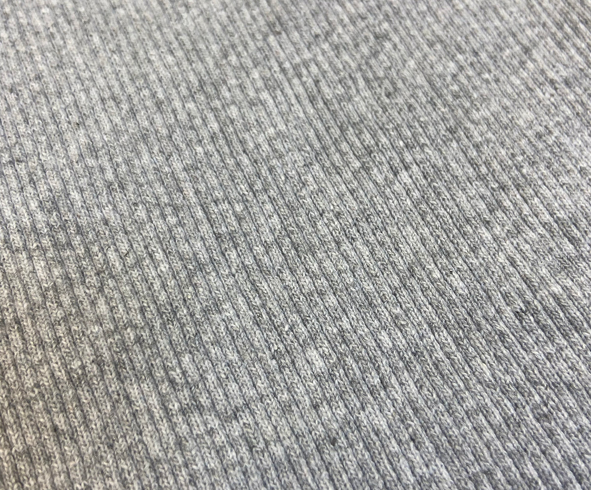 RIB KNIT FABRIC - GRAY