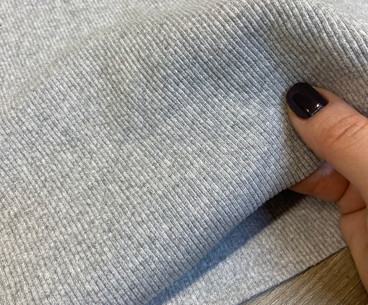 RIB KNIT FABRIC - GRAY