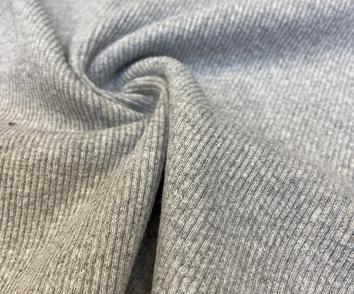 RIB KNIT FABRIC - GRAY