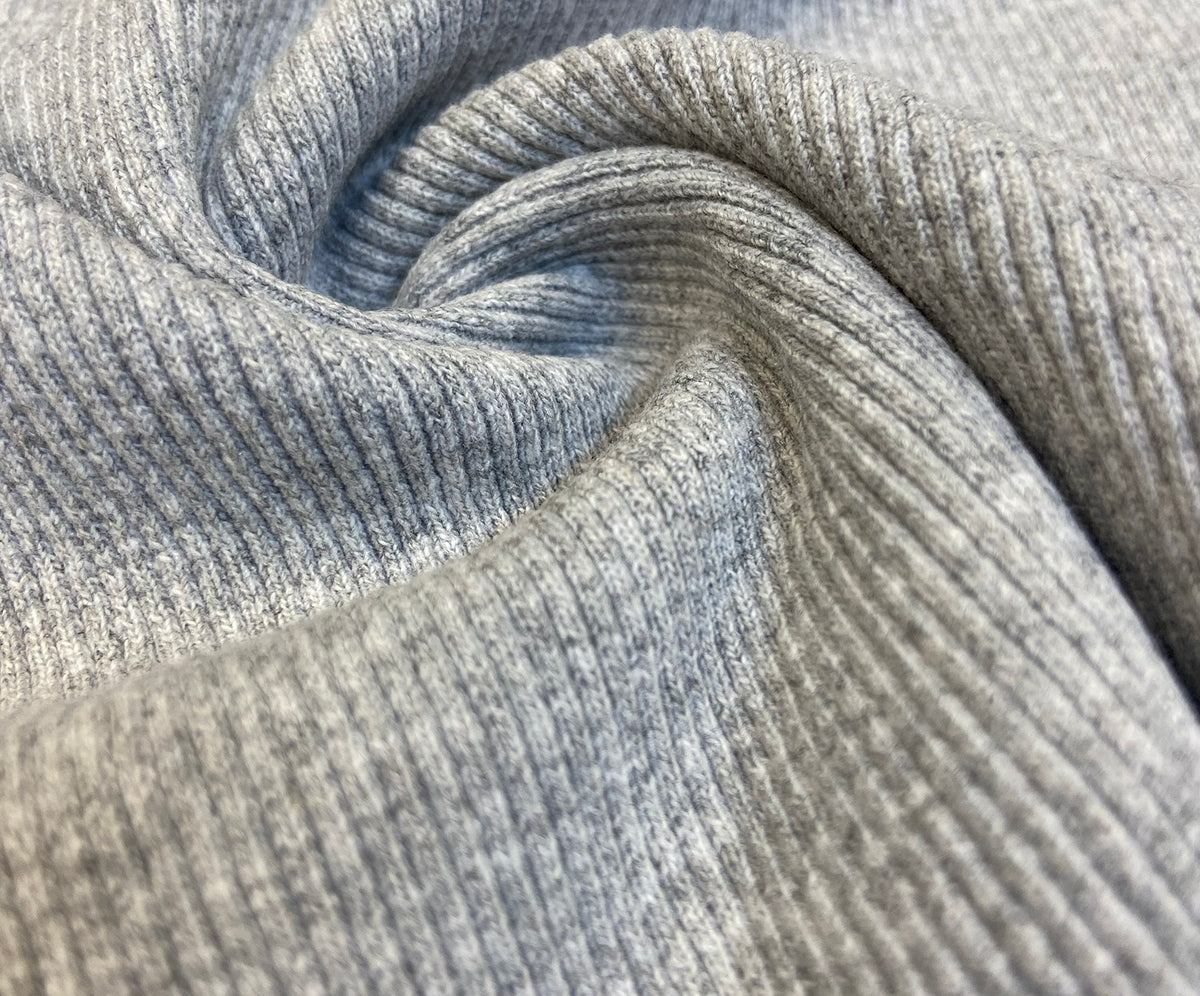 RIB KNIT FABRIC - GRAY
