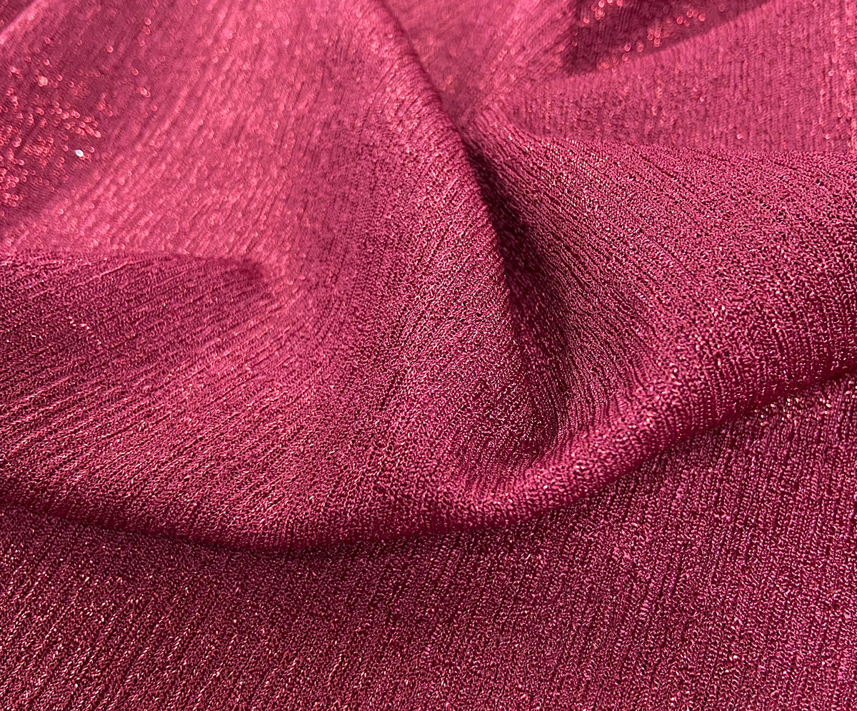 AĞAÇ KABUĞU DESENLİ BUZİ KUMAŞ - BORDO