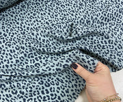 LEOPAR DESENLİ VUAL VİSKON KUMAŞ - GRİ