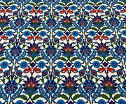 ÇİNİ DESENLİ DİJİTAL BASKI KUMAŞ - MAVİ