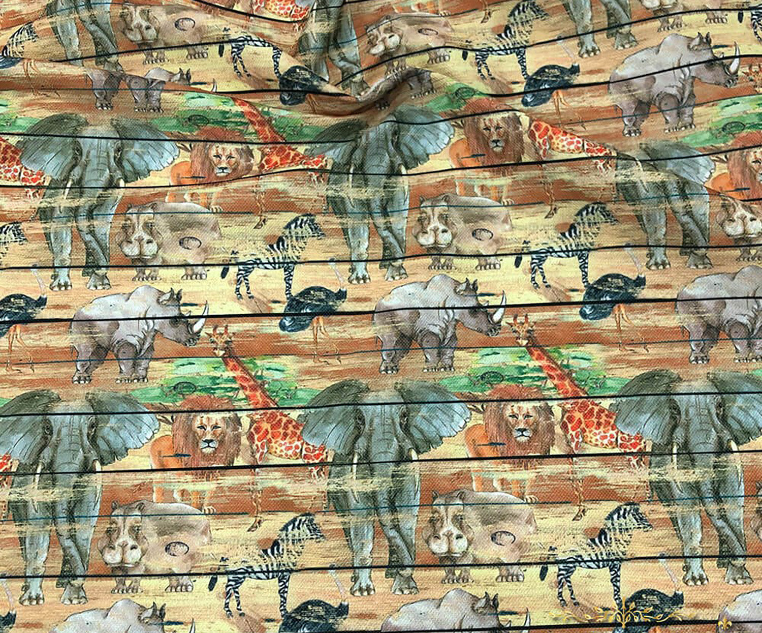 SAFARİ DESENLİ DİJİTAL BASKI KUMAŞ - BEJ