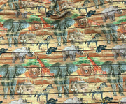 SAFARİ DESENLİ DİJİTAL BASKI KUMAŞ - BEJ