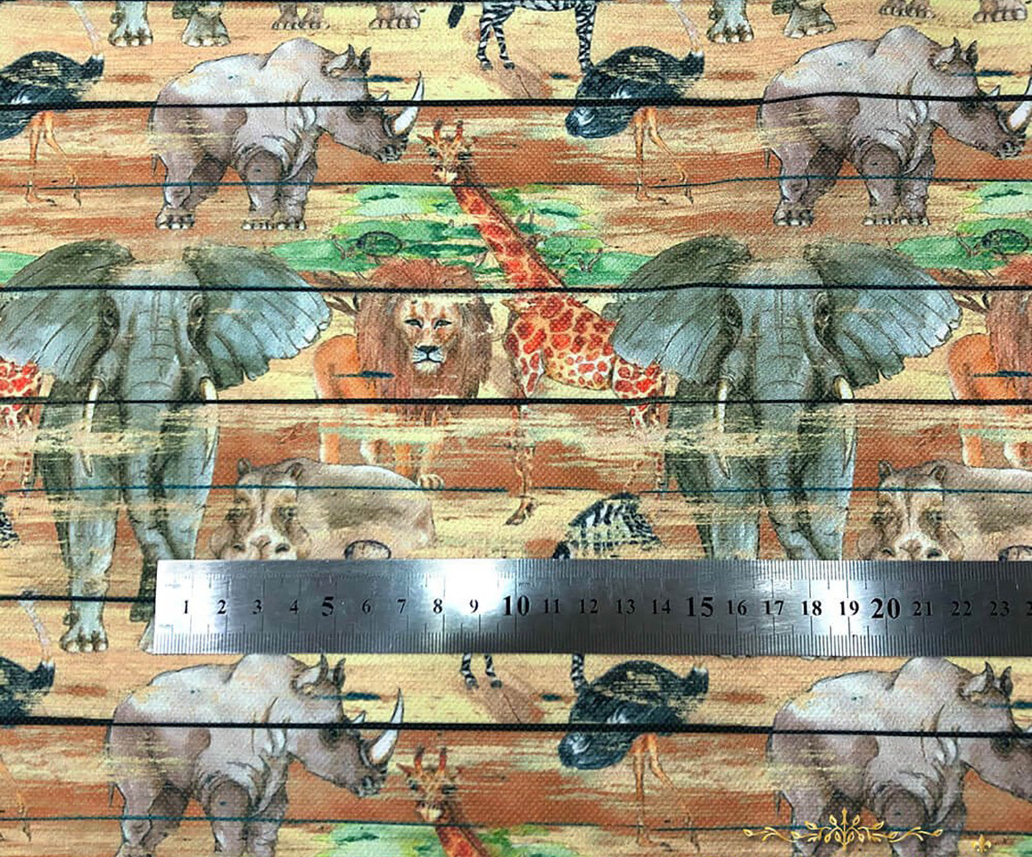 SAFARİ DESENLİ DİJİTAL BASKI KUMAŞ - BEJ