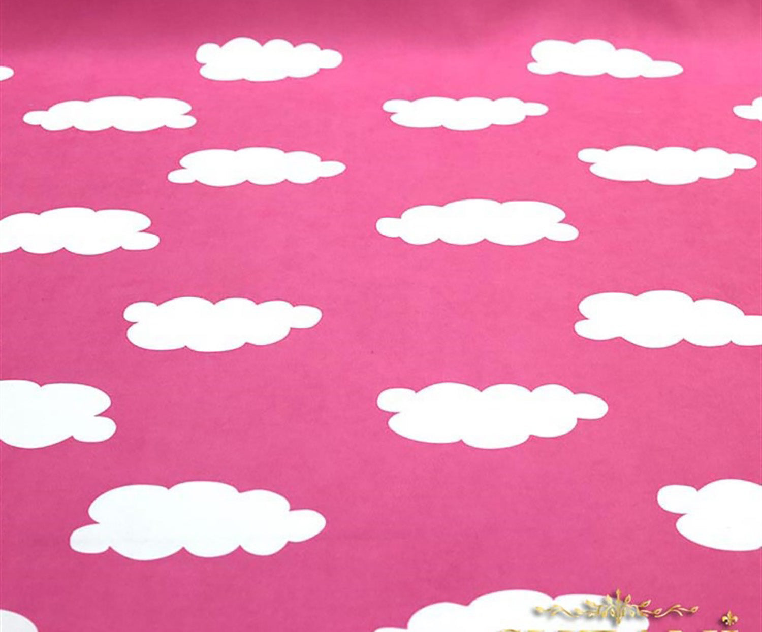 BULUTLU DİJİTAL BASKI KUMAŞ - PEMBE