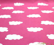 BULUTLU DİJİTAL BASKI KUMAŞ - PEMBE