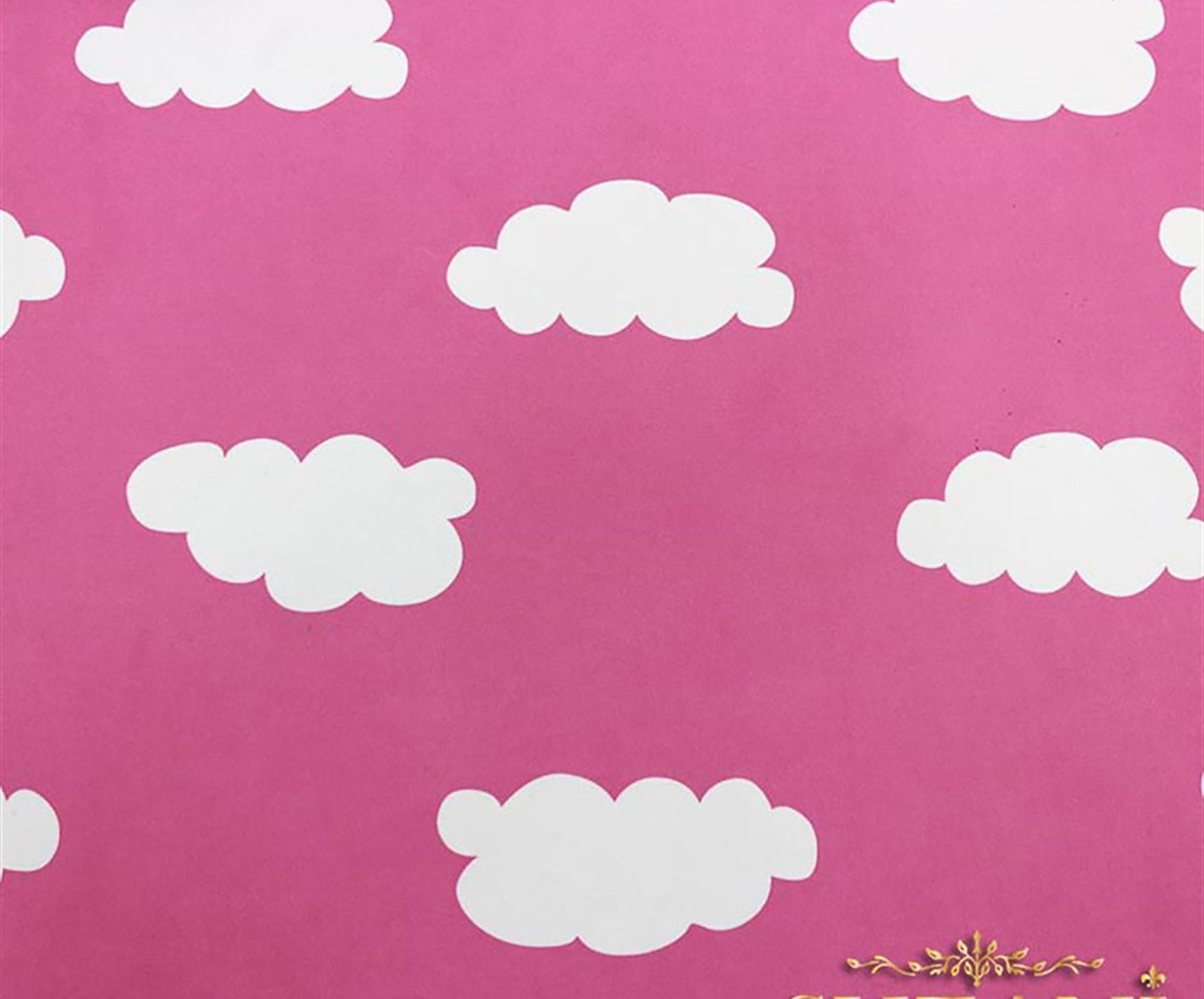 BULUTLU DİJİTAL BASKI KUMAŞ - PEMBE