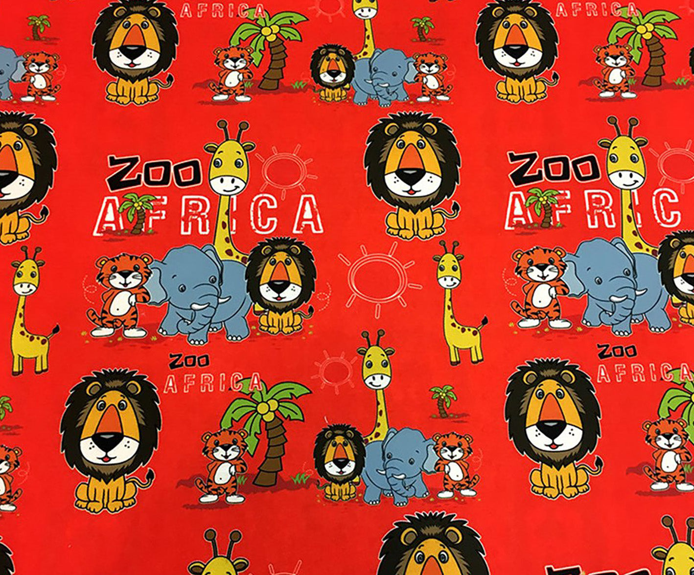 AFRİKA TEMALI DİJİTAL BASKI ÇOCUK KUMAŞI - KIRMIZI