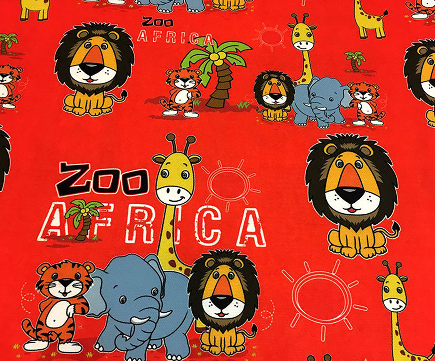AFRİKA TEMALI DİJİTAL BASKI ÇOCUK KUMAŞI - KIRMIZI