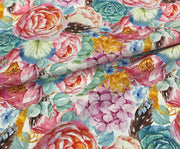 PASTEL SULU BOYA DESENLİ DİJİTAL BASKI KUMAŞ - HARMONİ