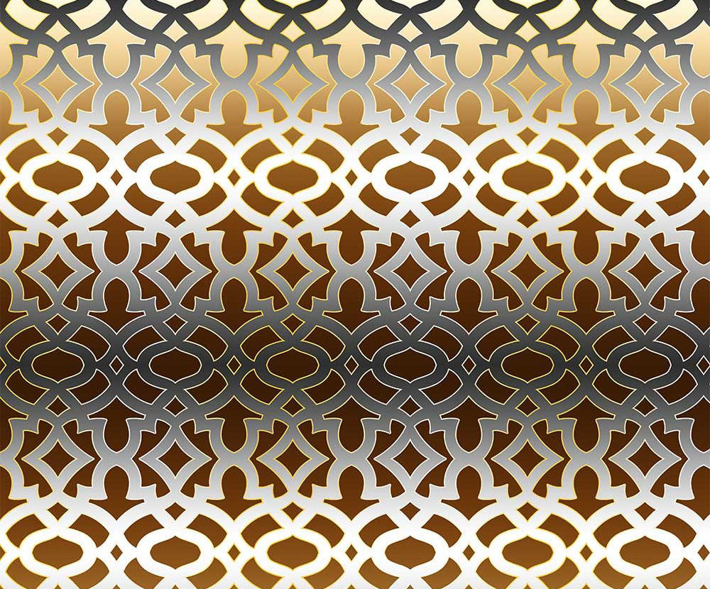 DEGRADE OTTOMAN DİJİTAL BASKI KUMAŞ - KAHVE