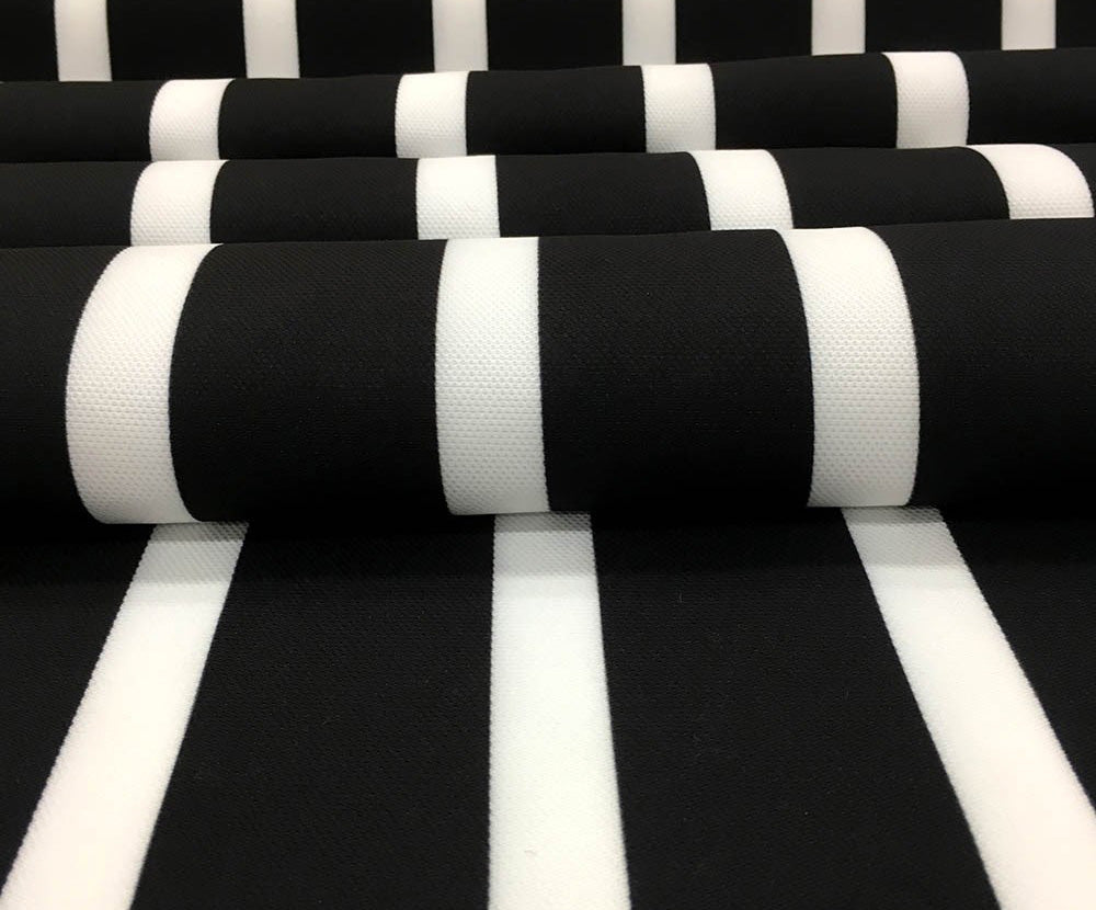 5X2 CM ÇİZGİLİ DİJİTAL BASKI KUMAŞ - SİYAH