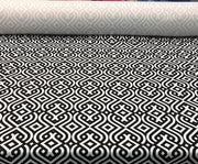 SARAY GEOMETRİK DESENLİ DİJİTAL BASKI KUMAŞ - SİYAH