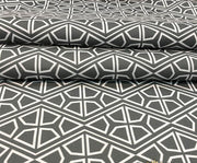 GEOMETRİK DİJİTAL BASKI KUMAŞ - GRİ