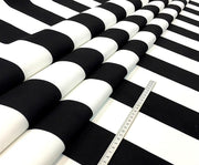 8 CM ÇOK KALIN ÇİZGİLİ DİJİTAL BASKI KUMAŞ - SİYAH