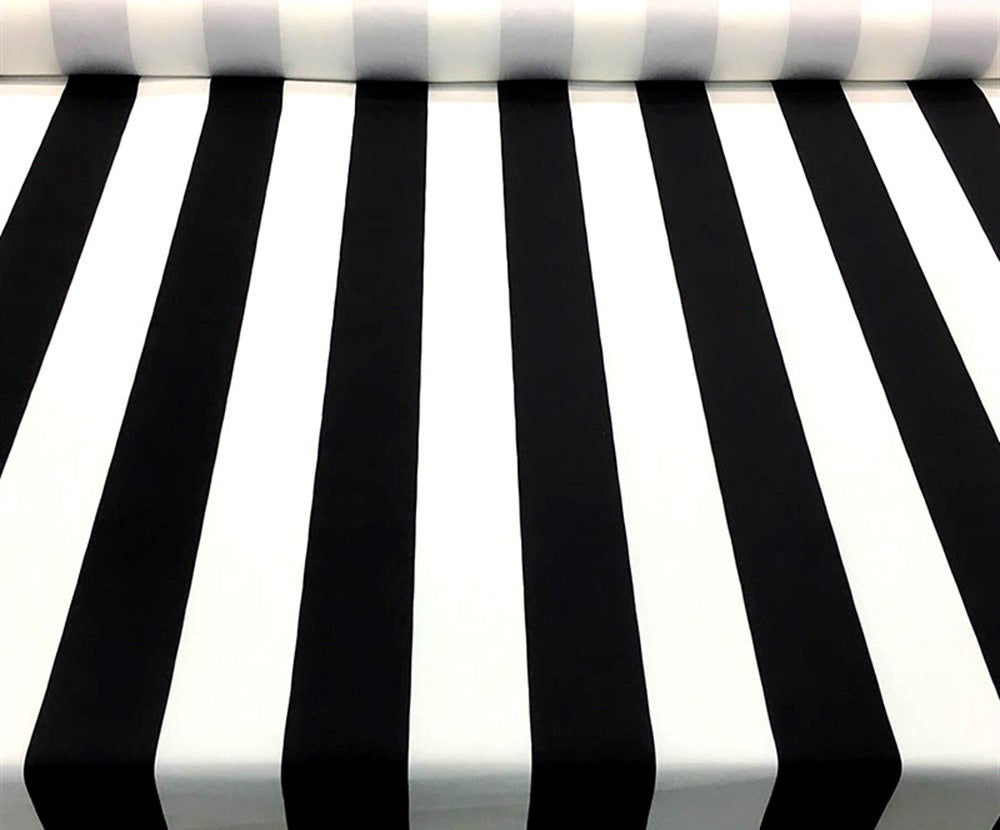8 CM ÇOK KALIN ÇİZGİLİ DİJİTAL BASKI KUMAŞ - SİYAH