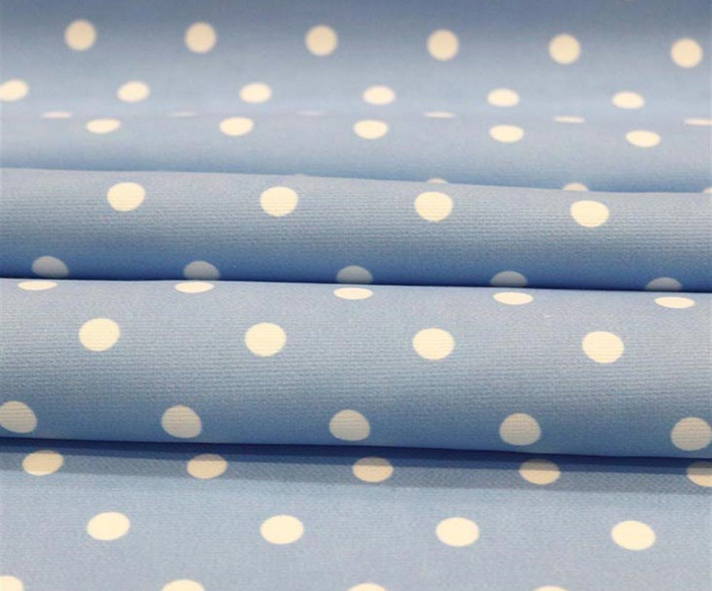 KÜÇÜK PUANLI DİJİTAL BASKI KUMAŞ - BEBE MAVİ