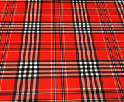 TARTAN EKOSE DESENLİ DİJİTAL BASKI KUMAŞ - KIRMIZI