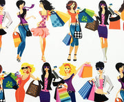 ALIŞVERİŞ YAPAN KIZLAR DİJİTAL BASKI KUMAŞ - HARMONİ