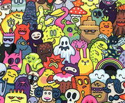 MONSTERS POP ART DESENLİ DİJİTAL BASKI KUMAŞ - HARMONİ