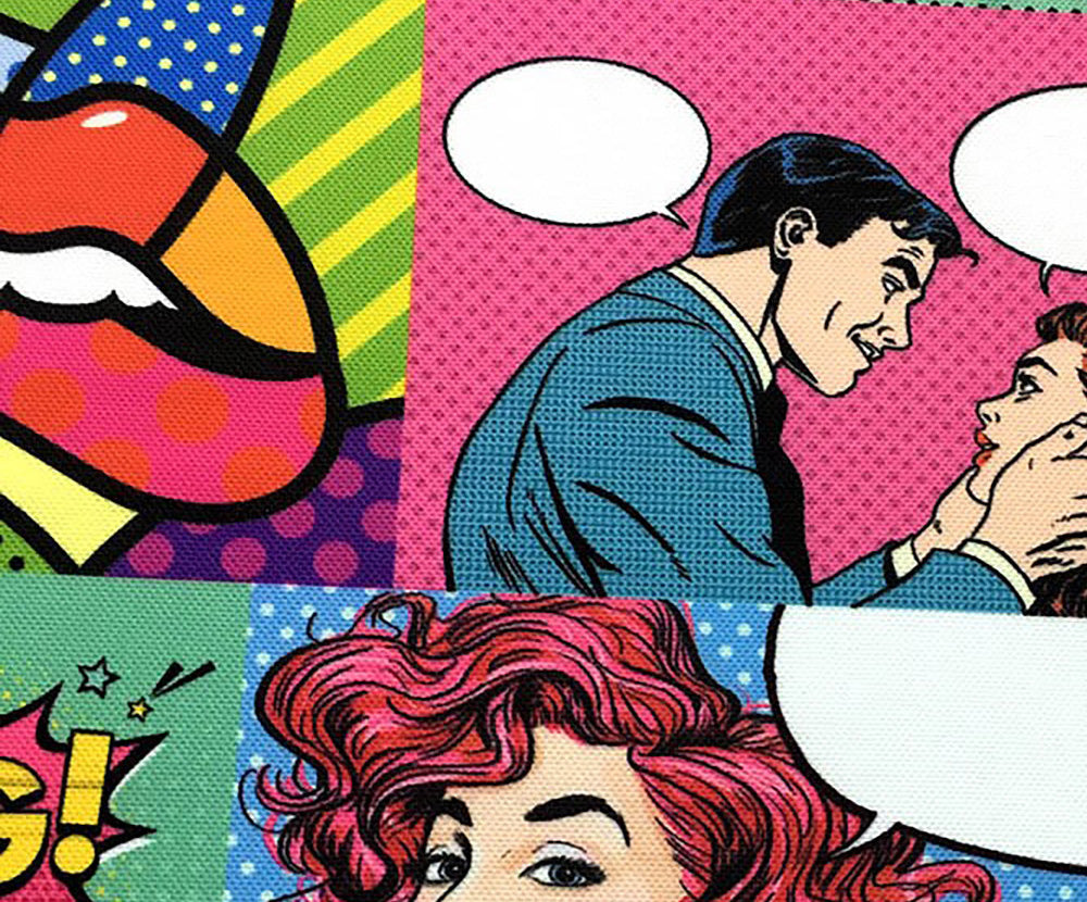 POP ART ÇİZGİ ROMAN DİJİTAL BASKI KUMAŞ - HARMONİ